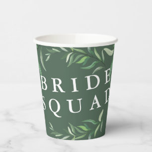 Leafy Botanical Eucalyptus Modern Greenery Branch Paper Cups