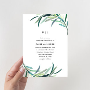 Leafy Botanical Wedding Invitation