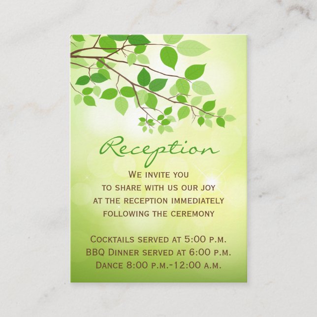 Leafy Branches Camping/Nature Enclosure Card (Front)