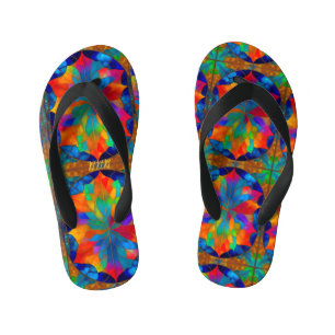 LEAFY COSMIC STAINED GLASS KID'S JANDALS