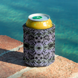 Leafy Creeping Vine Drawing Pattern With Pastels Can Cooler