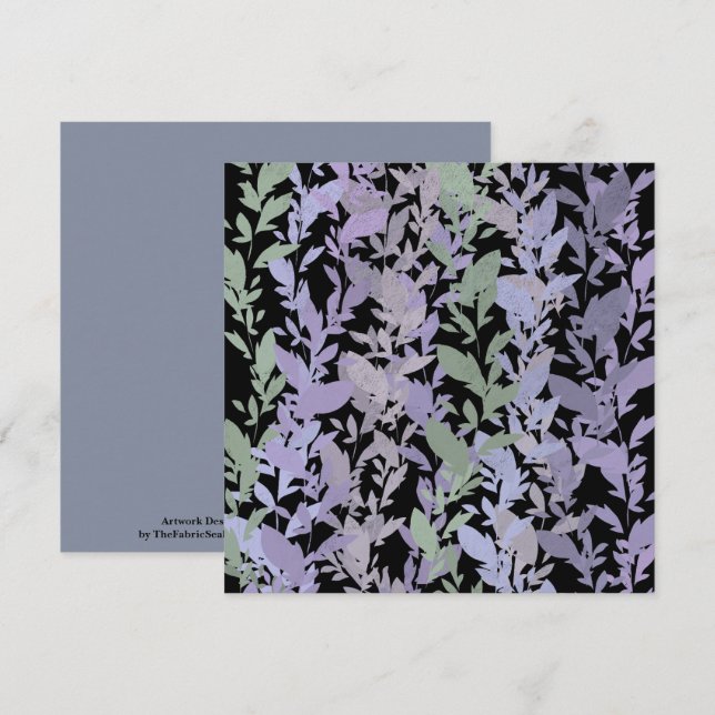Leafy Creeping Vine Drawing Pattern With Pastels Card (Front/Back)
