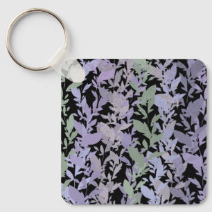 Leafy Creeping Vine Drawing Pattern With Pastels Key Ring