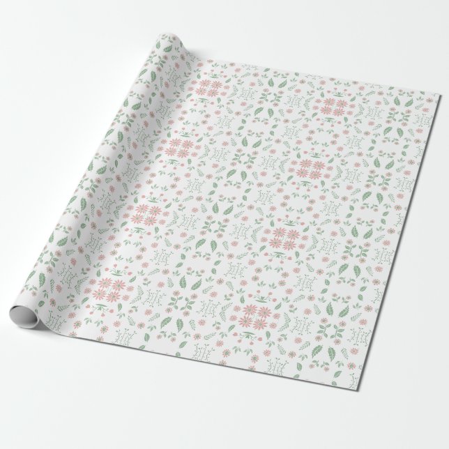 Leafy Elegance: Wrapping Paper by ZazzleWrapMagic  (Unrolled)