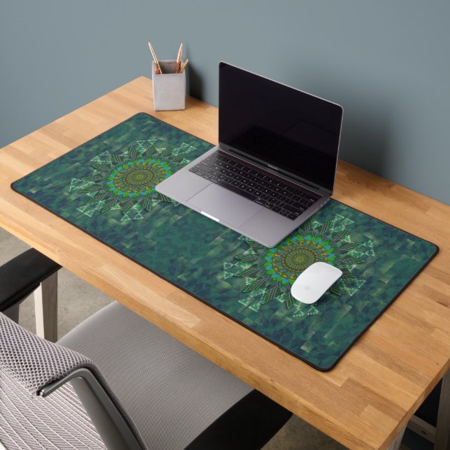 Leafy floral square stick puzzle parameterisation desk mat (Office 2)