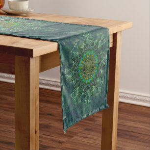 Leafy floral square stick puzzle parameterization long table runner