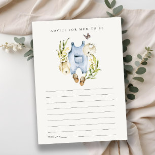 Leafy Foliage Clothes Advice for Mum Baby Shower Enclosure Card