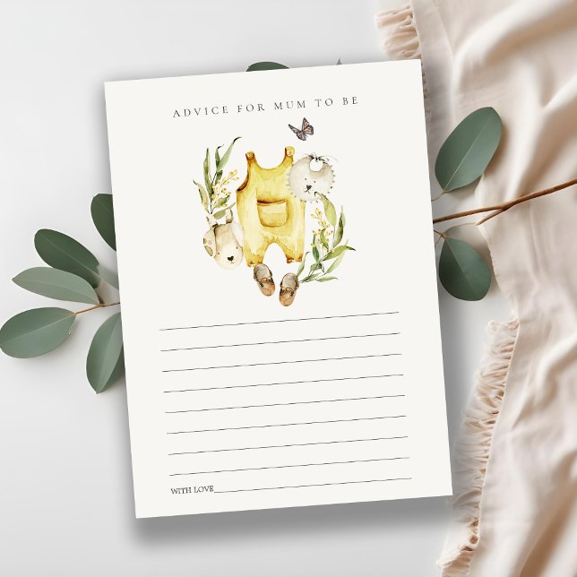 Leafy Foliage Clothes Advice for Mum Baby Shower Enclosure Card (Creator Uploaded)