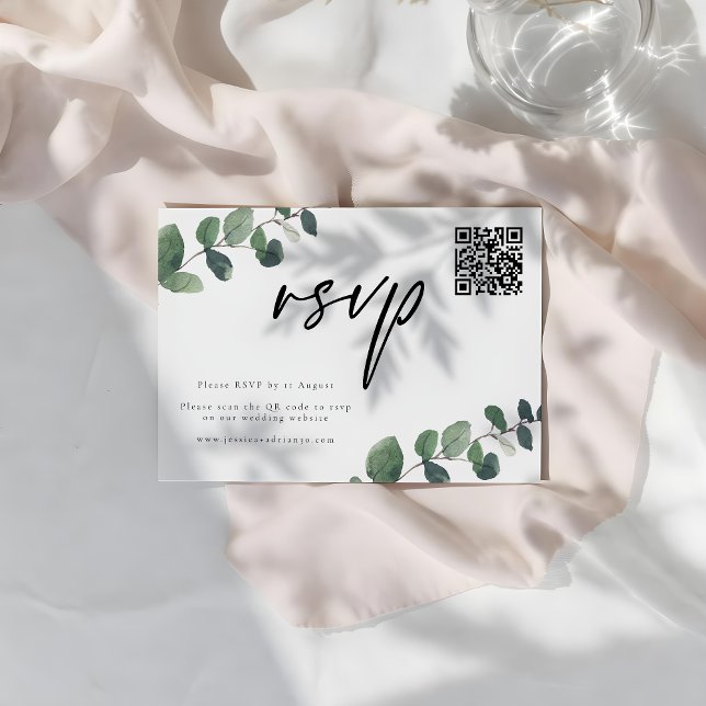 Leafy Green Elegance Wedding RSVP Response Card (Creator Uploaded)