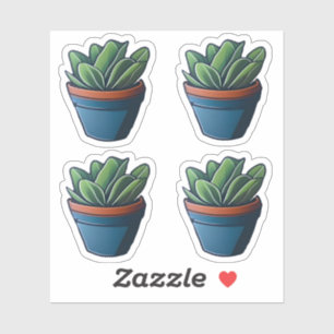 Leafy Green Houseplant in Blue Pot Design