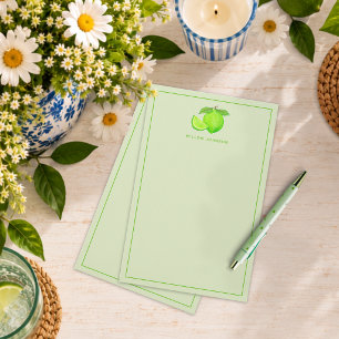 Leafy Green Lime Soft Botanical Citrus Stationery