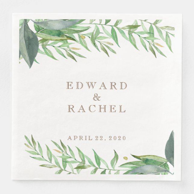 Leafy Green Nuptial Napkin (Front)