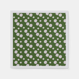 Leafy Green Pink Dots Napkin