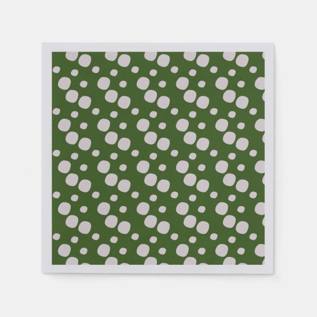 Leafy Green Pink Dots  Napkin (Front)