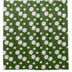 Leafy Green Pink Dots        Shower Curtain