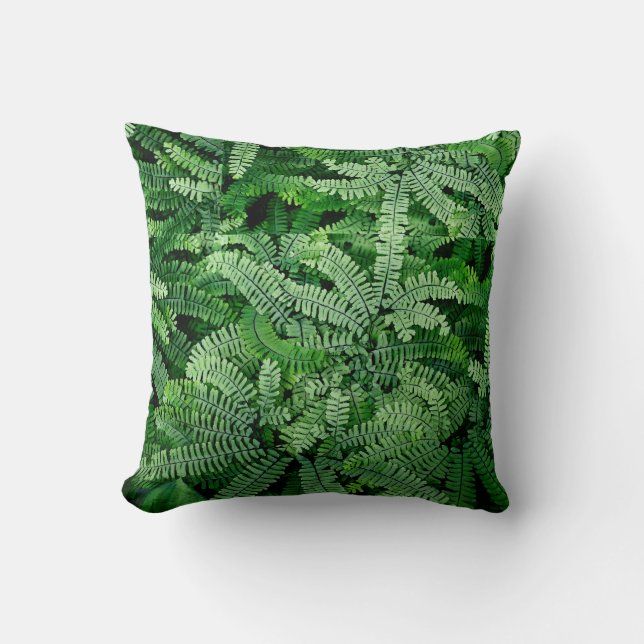 Leafy Green two-sided  Ferns: Cushion (Front)