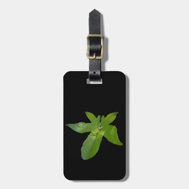 "Leafy Haven: A Small Green Frog on a Grape Leaf" Luggage Tag (Front Vertical)