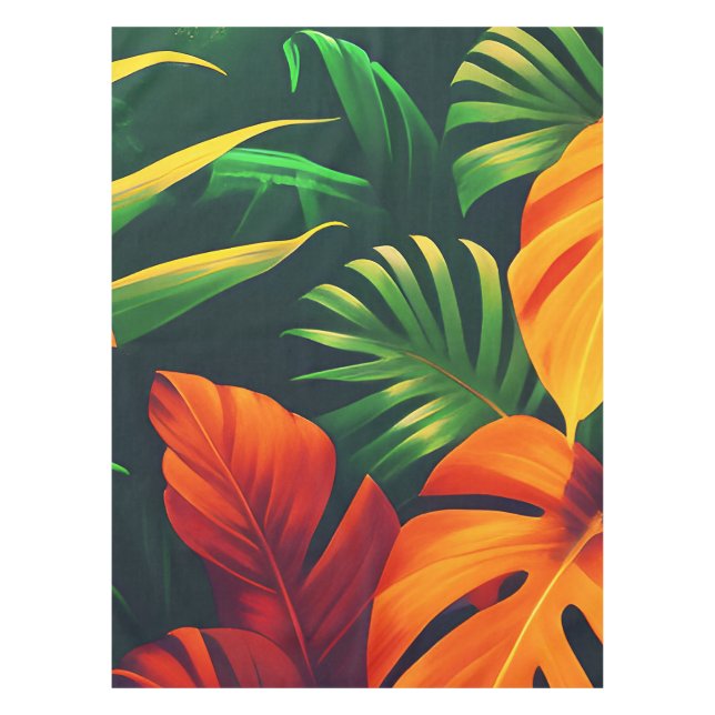LEAFY LEAVES NATURE GARDEN TABLECLOTH (Front)