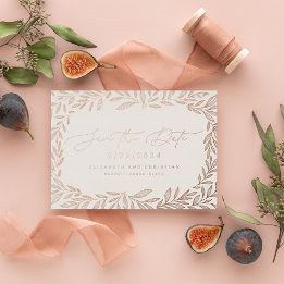 Leafy Minimal Modern Save The Date