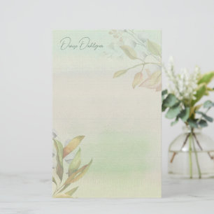 Leafy Ombre Personalised Stationery