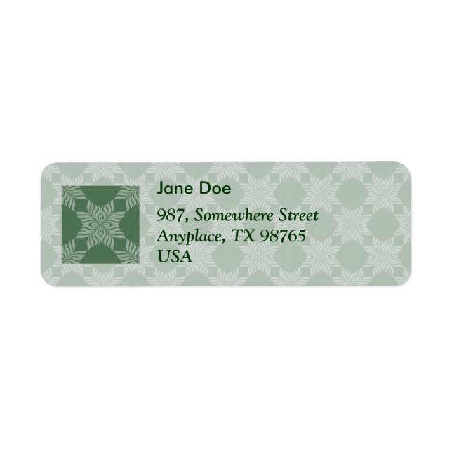 Leafy pattern on olive green (Front)