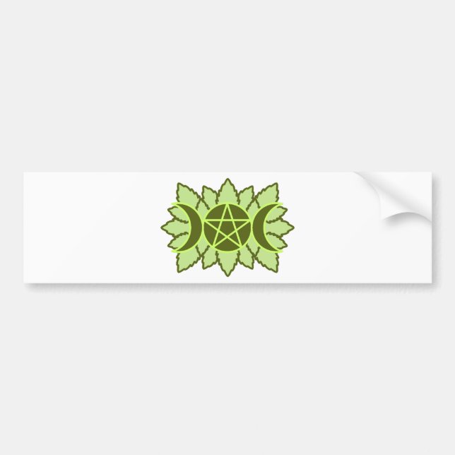 Leafy Pentagram Bumper Sticker (Front)