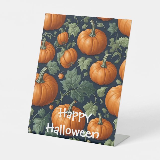 Leafy Pumpkin Patch Pedestal Sign (Front)
