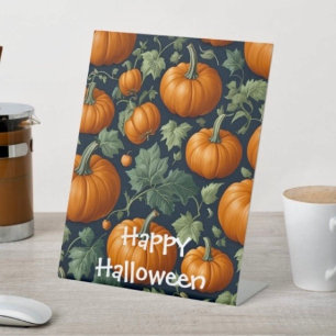 Leafy Pumpkin Patch Pedestal Sign