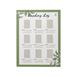 Leafy Reading Log Notepad