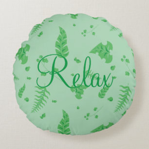 Leafy Round Cushion