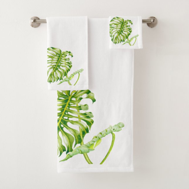 Leafy Sculptures on a Towel Set (2) (Insitu)