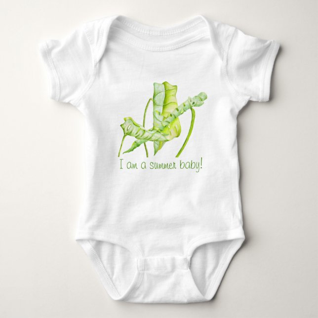 Leafy Sculptures on Baby Bodysuit (Front)
