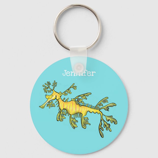 leafy sea dragon cartoon keychain (Front)