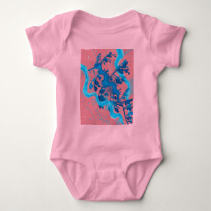 Leafy Sea Dragon Seahorse Fish Underwater Painting Baby Bodysuit