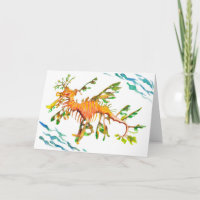 Leafy Seadragon Artwork Blank Greeting Card