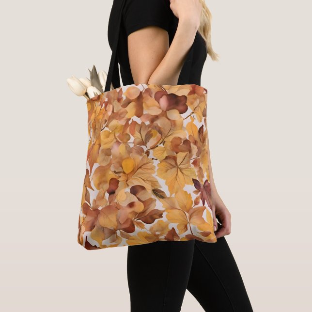 Leafy Shades Of Color Tote Bag (Close Up)