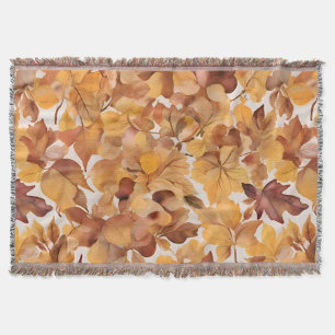 Leafy Shades Of Colour Pattern Design Throw Blanket