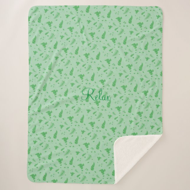 Leafy Sherpa Blanket (Front)