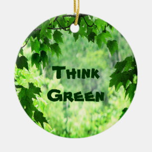 Leafy Think Green Ceramic Tree Decoration
