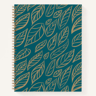 Leafy Thoughts – Golden Botanical Spiral  Notebook