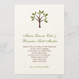Leafy Tree Wedding Invitation