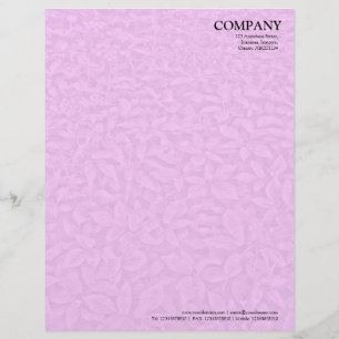 Leafy Undergrowth Texture - Pink Customized Letterhead