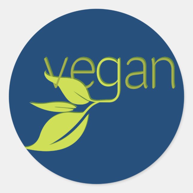 Leafy Vegan Classic Round Sticker (Front)
