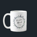 Leafy Watercolor | Bridesmaid Coffee Mug<br><div class="desc">This modern botanical wedding mug features watercolor leaves in trendy shades of green,  blue,  and grey,  and matching calligraphy that says "bridesmaid",  for a stylish look that is both minimalist and rustic.</div>