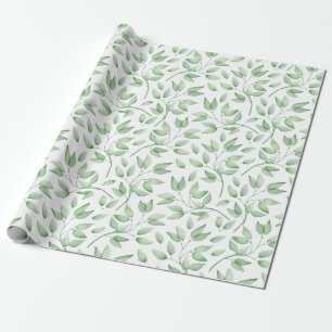Leafy Watercolor Wrapping Paper