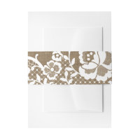 Leafy White Lace Pattern Over Dark Burlap