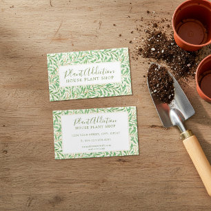 Leafy William Morris House Plant Shop Business Card