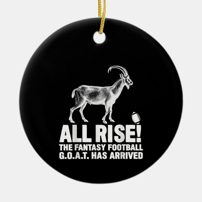 League Champion Fantasy Football Goat Gift Ceramic Tree Decoration (Front)