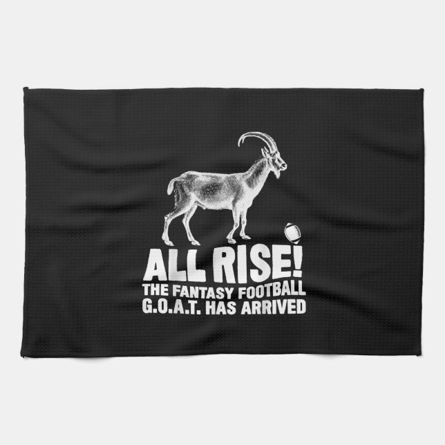 League Champion Fantasy Football Goat Gift Tea Towel (Horizontal)