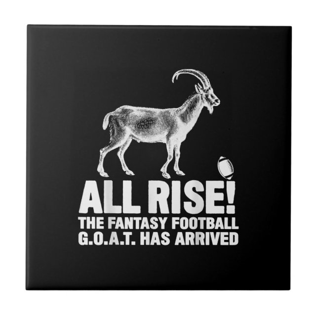 League Champion Fantasy Football Goat Gift Tile (Front)